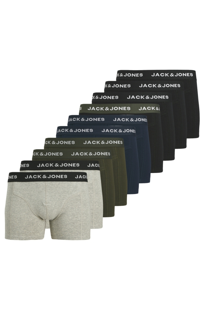 JACBENJA SOLID TRUNKS 10 PACK STYD 12285468 BLACK/BLACK BI
